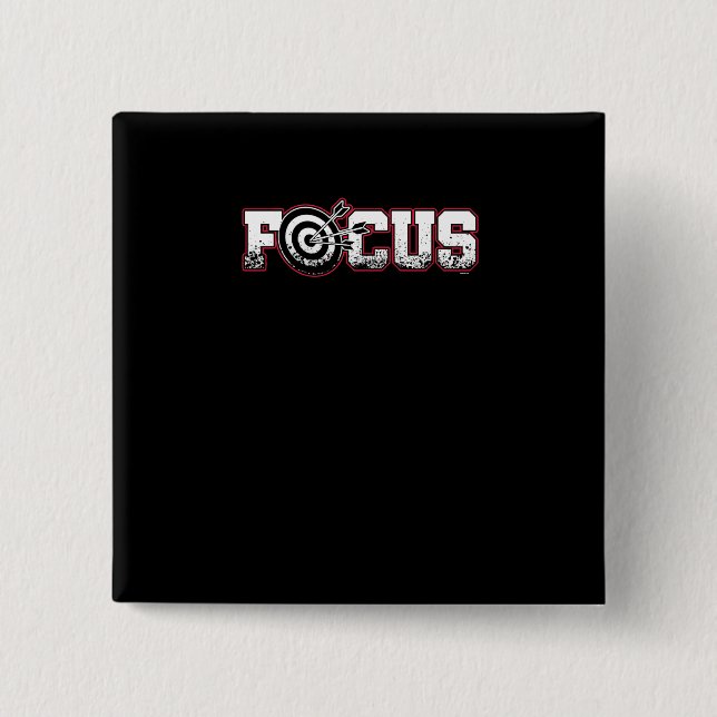 Focus Archery Archer Bullseye Bow And Arrow Button (Front)