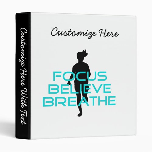 Focus Believe Breathe Aqua Binder