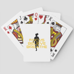 Focus Believe Breathe Yellow Running Fitness Poker Cards