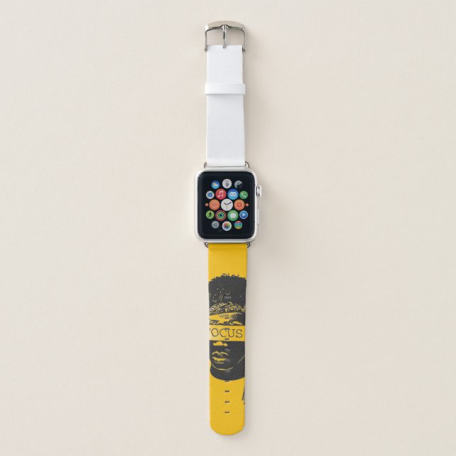 Focus Blindfold Motivational Street Art Illustrati Apple Watch Band (Front)