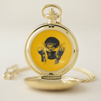 Focus Blindfold Motivational Street Art Illustrati Pocket Watch