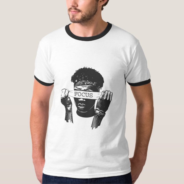 Focus Blindfold Motivational Street Art Illustrati T-Shirt (Front)