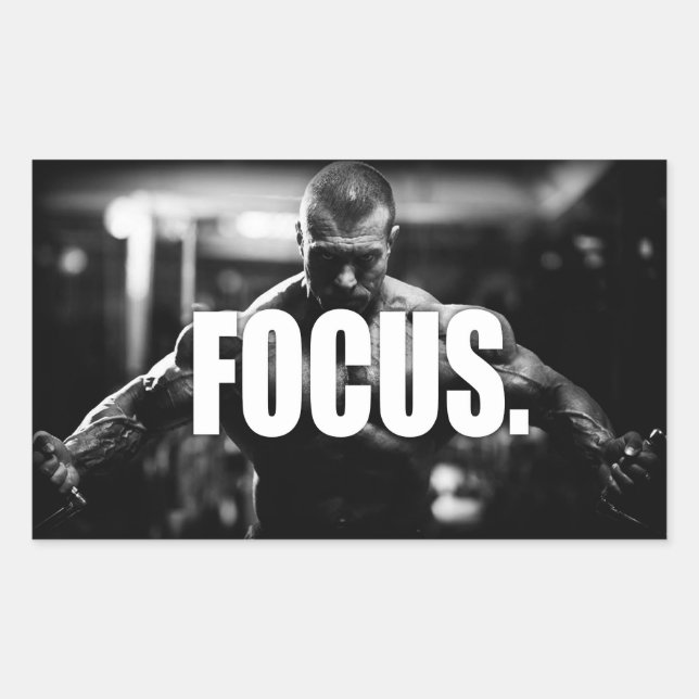FOCUS - "Body building" Motivational Rectangular Sticker (Front)