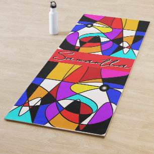 Focus - Bold Colorful Abstract Design Yoga Mat