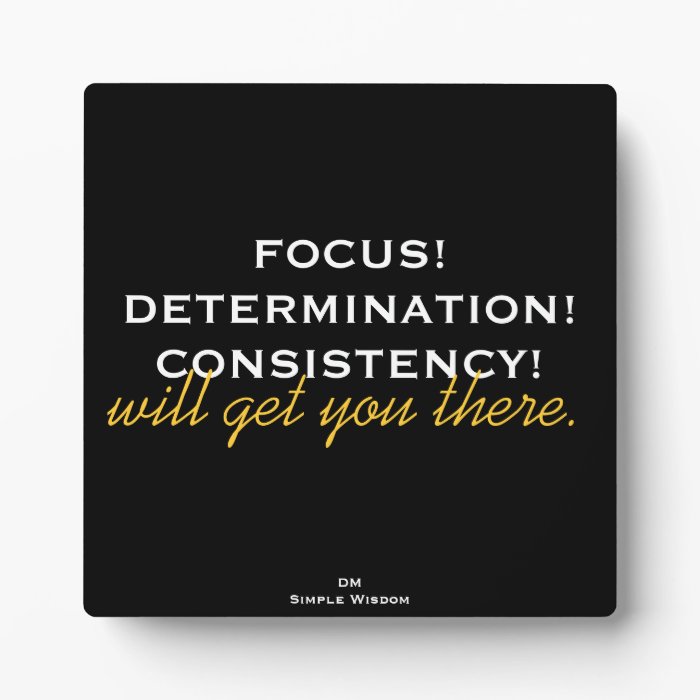 'Focus Determination Consistency' Plaque