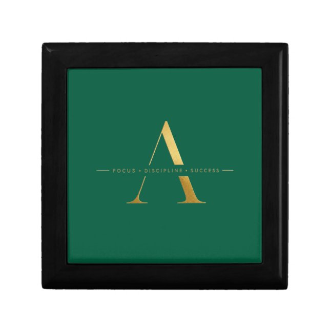 Focus Discipline Success Minimalist Gold Design Gift Box (Front)