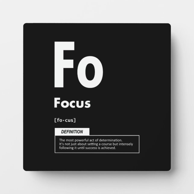 FOCUS - Element Of Success - Motivational Plaque (Front)