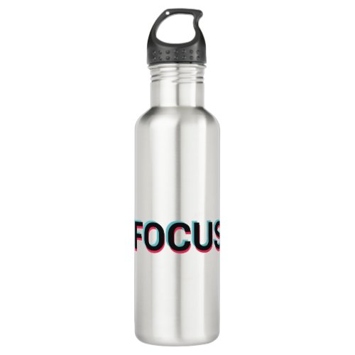 Focus Focused Motivational Quote Typography Stainless Steel Water Bottle