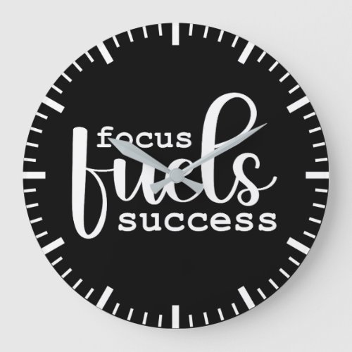 Focus Fuels Success _ Gym Hustle Motivational Large Clock