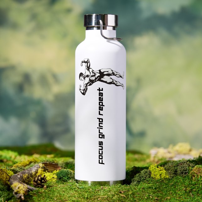 Focus Grind Repeat Gym Water Bottle (Outdoor (Rotated))