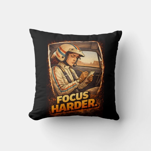 Focus Harder Throw Pillow (Front)