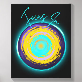 Focus In – Neon Swirl Energy Abstract Design Canvas Photo Tile