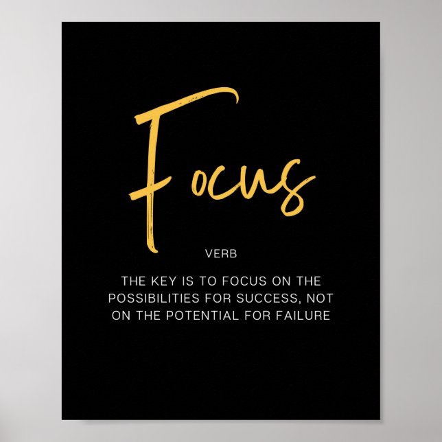 Focus Inspiring Quote Poster (Front)