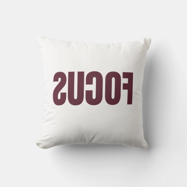 FOCUS inverted funny meme  Throw Pillow (Front)