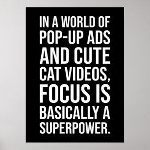 Focus Is A Superpower - Success Motivational Poster