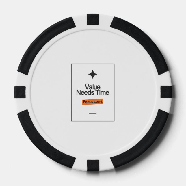 Focus Long Poker Chip Set – Value Needs Time Gift (Front)