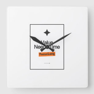 Focus Long Wall Clock   Value Needs Time Investor 