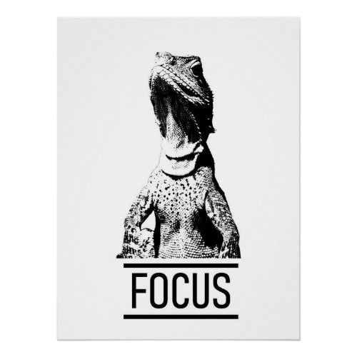 Focus Motivational Text  Lizard Poster