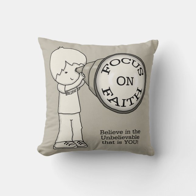 Focus On Faith Throw Pillow (Front)