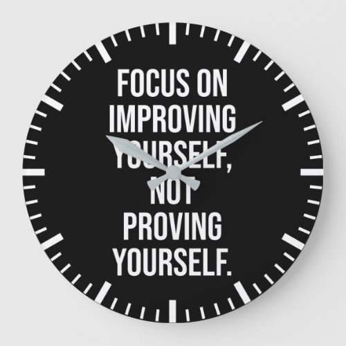 Focus On Improving Yourself _ Motivational Large Clock