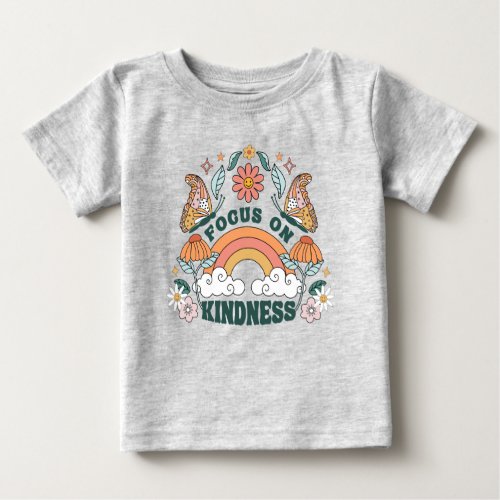 Focus on Kindness Groovy Graphic Baby T_Shirt