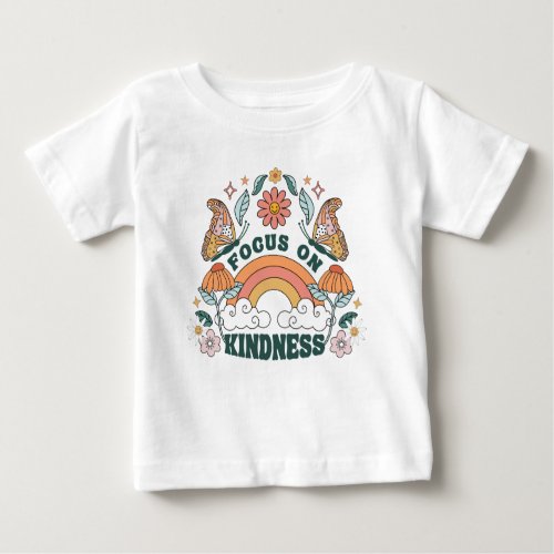 Focus on Kindness Groovy Graphic Baby T_Shirt