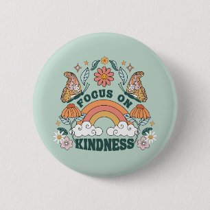Focus on Kindness Groovy Graphic Button