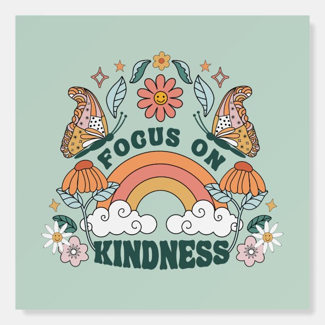 Focus on Kindness Groovy Graphic Foam Board (Front)