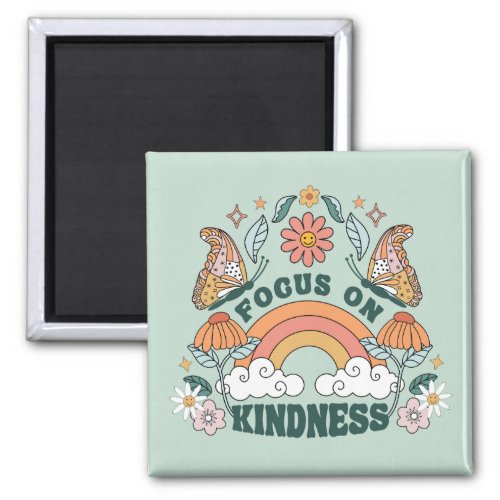 Focus on Kindness Groovy Graphic Magnet