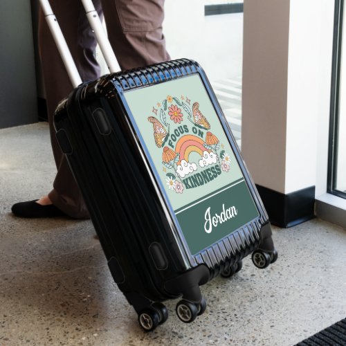 Focus on Kindness Groovy Graphic  Personalize Luggage