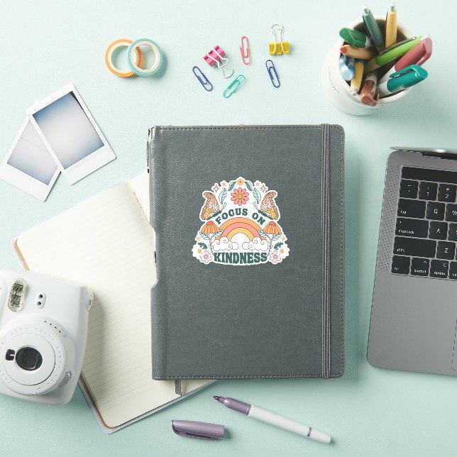 Focus on Kindness Groovy Graphic Sticker (iPad Cover)