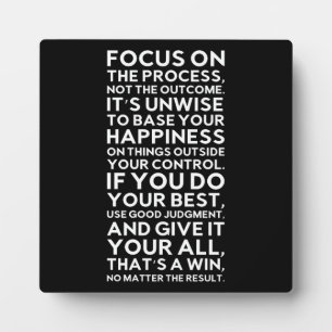 Focus On Process, Not Outcome - Success Motivation Plaque