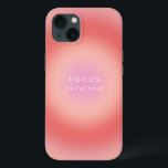 Focus On The Good iPhone 13 Case<br><div class="desc">Focus On The Good - inspirational motivational quote – gradient / aura – coral,  peach color.</div>