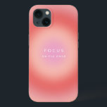 Focus On The Good iPhone 13 Case<br><div class="desc">Focus On The Good - inspirational motivational quote – gradient / aura – coral,  peach color.</div>