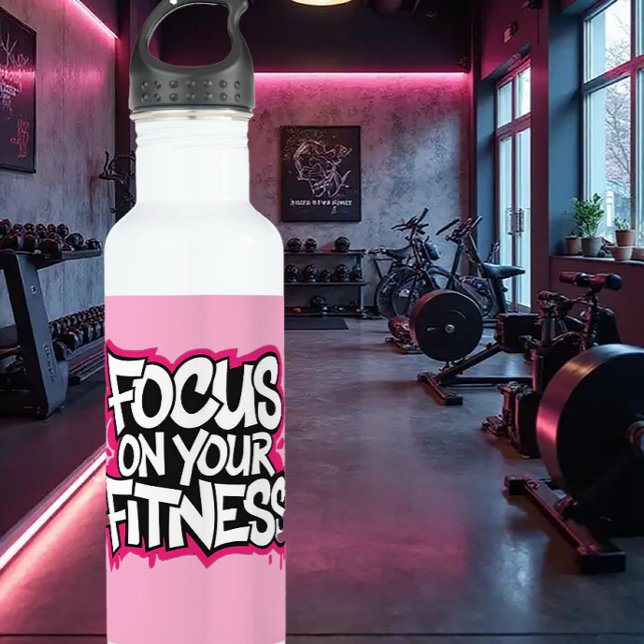 Focus on Your Fitness Exercise Stainless Steel Water Bottle (Creator Uploaded)