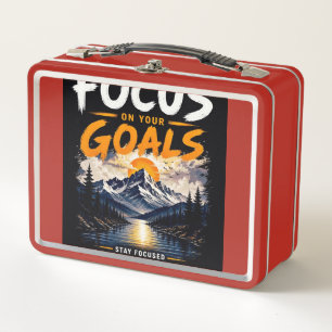 Focus On Your Goals Motivational Metal Lunch Box