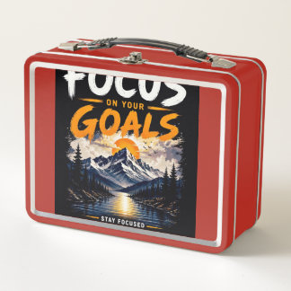 Focus On Your Goals Motivational Metal Lunch Box