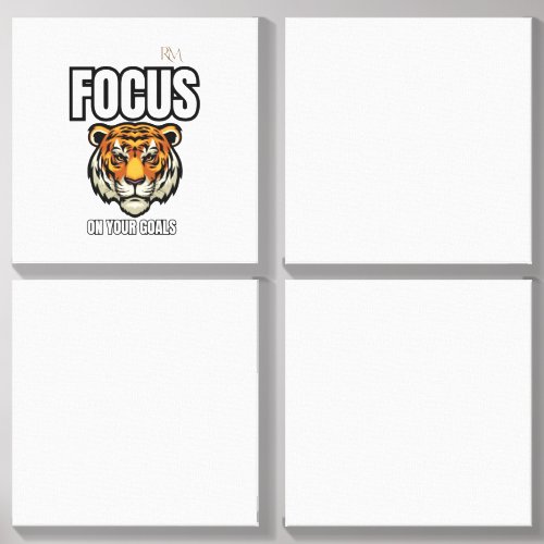 Focus on Your Goals Tiger Shirt | Motivational  Canvas Photo Tile
