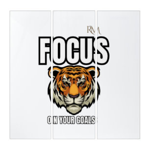 Focus on Your Goals Tiger Shirt Motivational Triptych