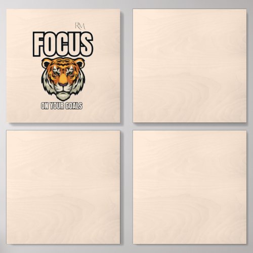 Focus on Your Goals Tiger Shirt | Motivational  Wood Photo Tile