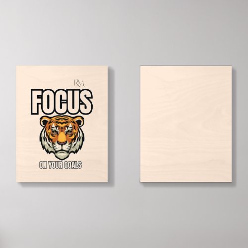 Focus on Your Goals Tiger Shirt | Motivational Wood Photo Tile