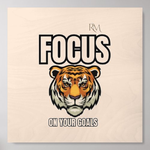 Focus on Your Goals Tiger Shirt | Motivational  Wood Photo Tile