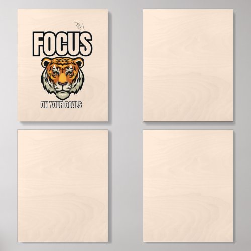 Focus on Your Goals Tiger Shirt | Motivational Wood Photo Tile