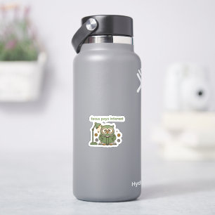 Focus Pays Interest Sticker – Motivational Owl
