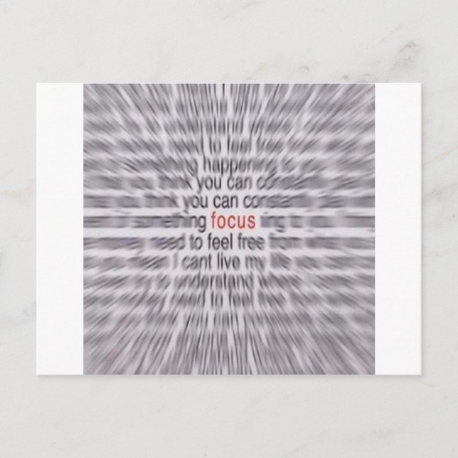 "FOCUS" SWAY POSTCARD (Front)