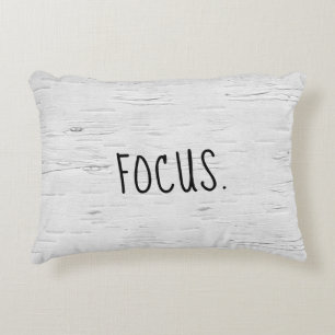 FOCUS Text On Birch Tree  Accent Pillow