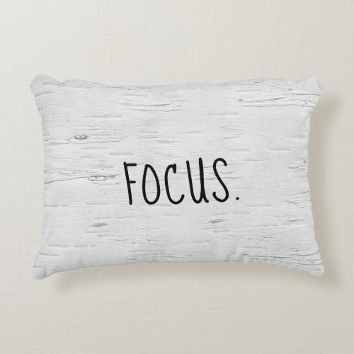 FOCUS Text On Birch Tree  Accent Pillow