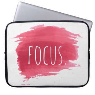 FOCUS Text On Red Paint  Laptop Sleeve