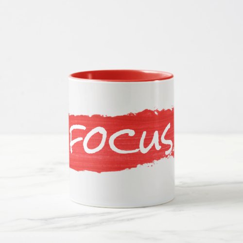 FOCUS Text On Red Paint Mug