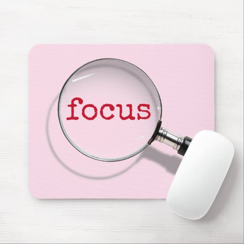 Focus Text Under Magnifying Glass Mouse Pad